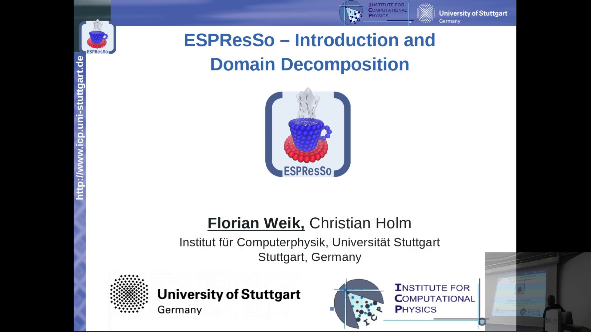 Thumbnail of ESPResSo - Introduction and Domain Decomposition