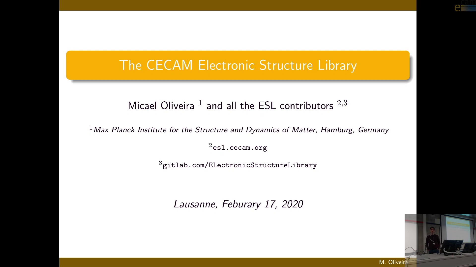 Thumbnail of Presentation of the ESL